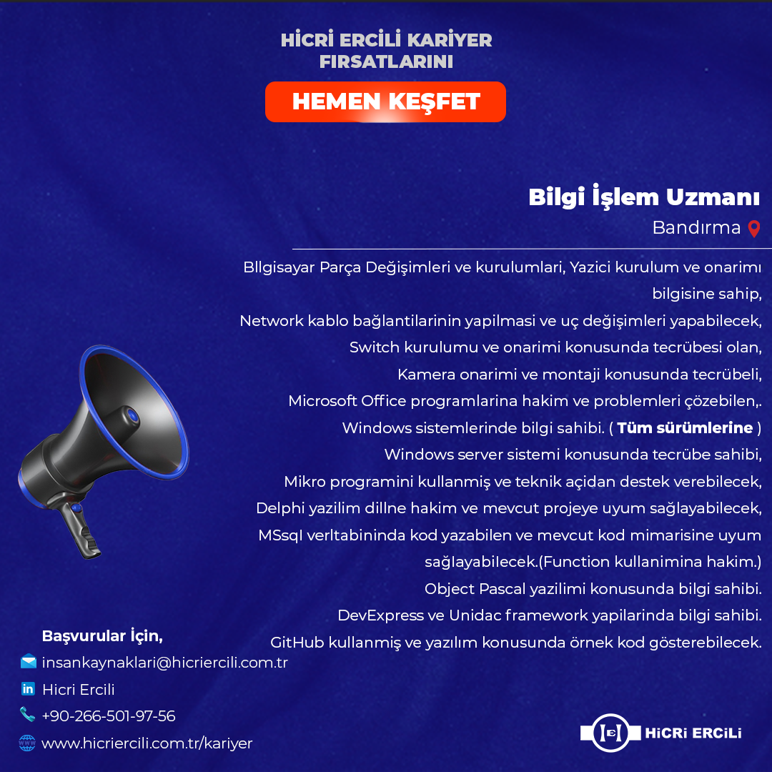 Bilgi İşlem Uzmanı